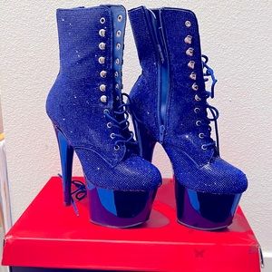 Pleaser 6in Royal Blue Boot Heels